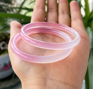 【玉鐲】鬱金香粉+月光白草莓啵啵美人條6mm