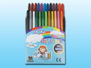 【萬事捷】1572-1 MONA 24色旋轉蠟筆  (12組/盒)【APP滿額下單10%點數(單一帳號最高5000點)】1/31止