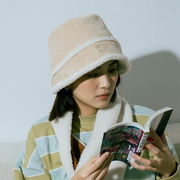 毛絨暖暖漁夫帽 羊羔絨帽 秋冬保暖帽 女生帽子 戶外活動 百搭