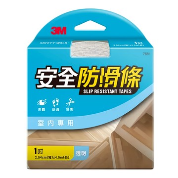 3M 安全防滑條室內專用 #7681  2.54cm x 4.5m  透明  1個