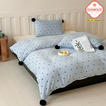 【A類牛奶絨】四件套 床品套件 波點絨床笠 被套床單 ins輕奢風 保暖親膚 不掉毛 防靜電 秋冬保暖臥室必備