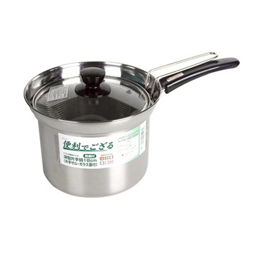 德利生活 日式多功能瀝水瀝油鍋 耐高溫250°C 鍋身深刻度 強化玻璃  18cm  不鏽鋼  1組