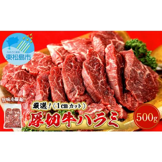 ふるさと納税 宮城県 東松島市 ハラミ 厚切り 味付き 牛ハラミ 500g 冷凍 牛肉 味付 焼肉 バーベキュー ＢＢＱ 宮城県 東松島