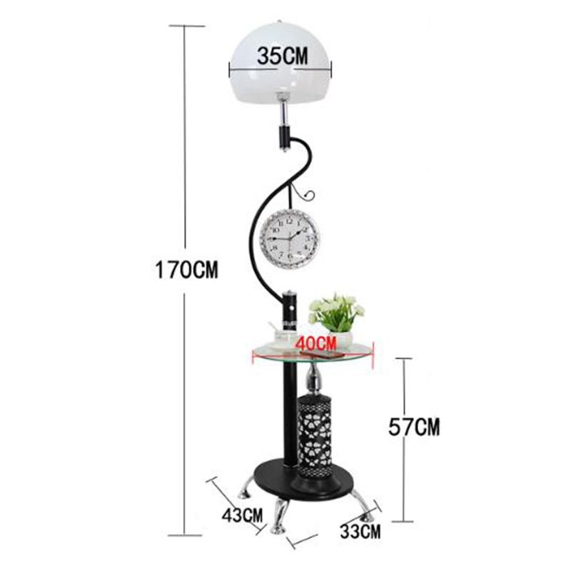 アメリカ風 フロアライト スタンドライト 時計 テーブル付き 照明器具