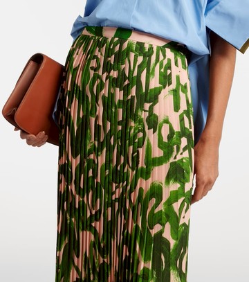 Dries Van Noten Printed pleated midi skirt