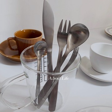 「About Life」日式風格可愛輕復古西餐刀叉勺304不銹鋼拉絲啞光