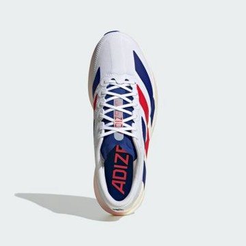 Adidas Adizero Evo SL Woven M [KK3719] 男 慢跑鞋 支撐 緩震 競速 白 深藍紅