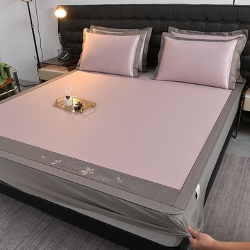 涼席 蚊帳 免運 開立發票 高檔a類冰絲席涼席三件套夏季母嬰可機洗水洗床笠款空調軟席