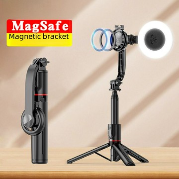 【喜挖】CYKE磁吸自拍杆藍牙自拍器桌面手機支架懶人手持直播三腳架補光燈