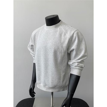 美式解構圓領衛衣男款春秋季無帽內搭360g重磅打底衫長袖正肩t恤