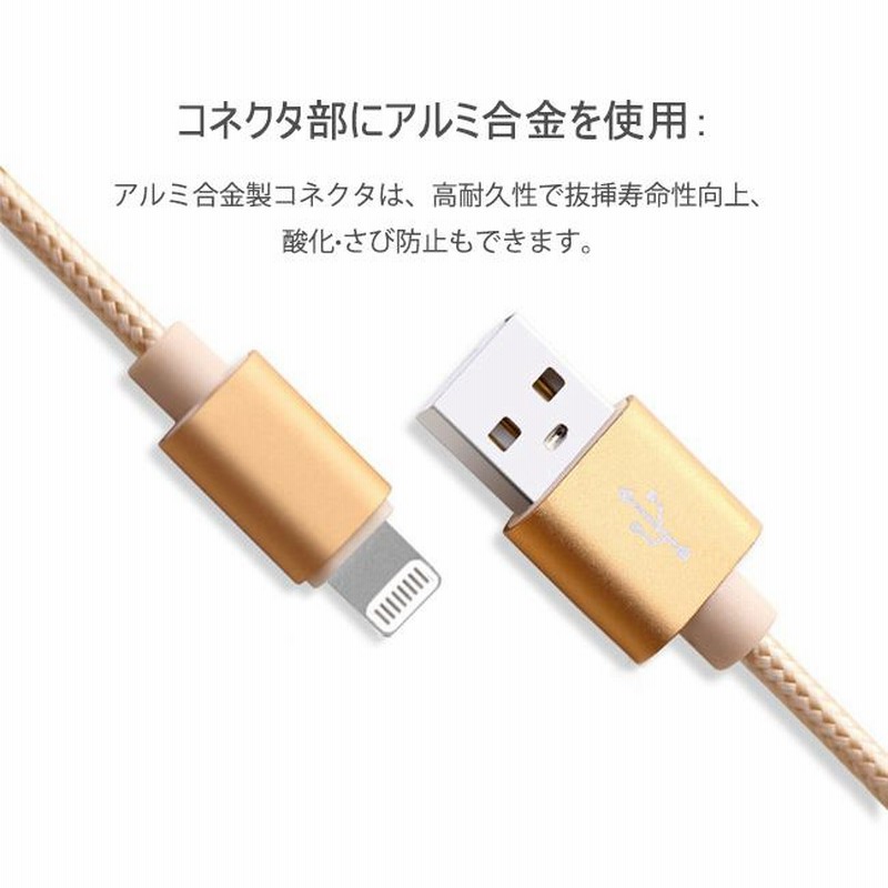 充電ケーブル 当日発送 ライトニング iPhone lightning 長さ3m 充電器 断線防止 急速充電 アイフォン 5color ナイロン編み  スマホ 通販 LINEポイント最大0.5%GET LINEショッピング
