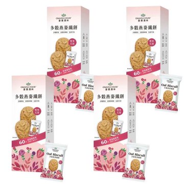 【宴麥森林】多穀燕麥纖餅-莓果花園x4盒-2片x30包入(零食/餅乾)