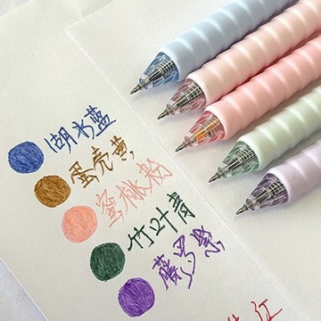 💎臺灣有貨！免運💎復古彩色中性按動筆莫蘭迪高顏值ins中性筆風劃重點標記少女手賬