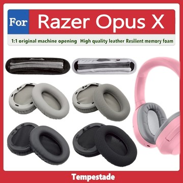 適用於for Razer Opus X 耳機套 耳罩 耳套 耳墊 海綿套 頭戴式耳機保護套 替換配件 維修配件 頭梁墊