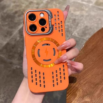 鏤空散熱殼 磁吸充 自帶支架 防摔殼 適用 蘋果 iPhone 17 16 15 14 13 12 Promax 手機殼