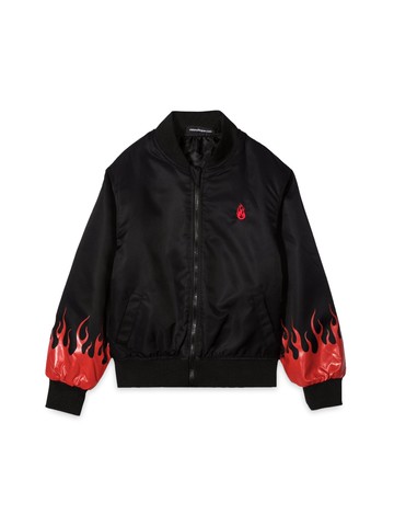 vision of super black bomber red flames