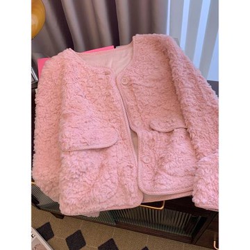 小香風羊羔毛外套女2024新款爆款秋冬小個子短款高級感超好看冬裝