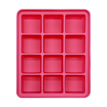 BABY JOY 鉑金矽膠副食品製冰盒 12格 無毒安心衛生 可沸水消毒、微波、蒸煮 無凹槽易清洗不易發霉  粉色  300ml  1個