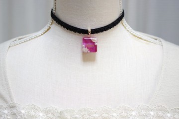 樹脂藝術 方形吊墜・夜色深處