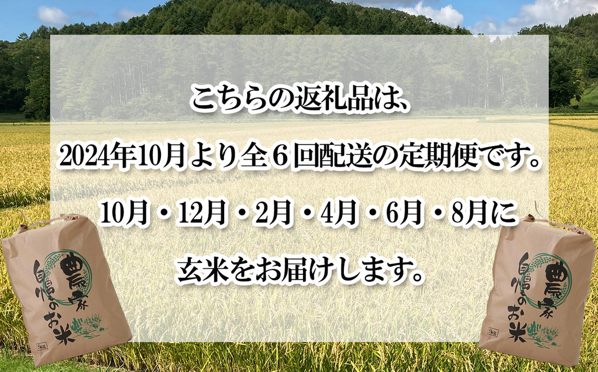 ＜ 予約 定期便 全6回 ＞ 北海道産 希少米 おぼろづき 玄米 計 10kg (5kg×2) ＜2024年10月より配送＞