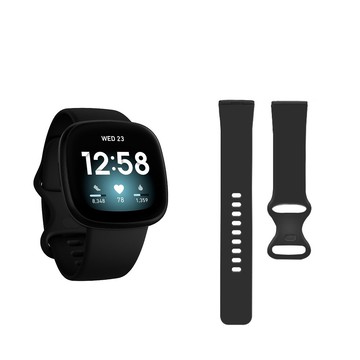 矽膠錶帶fitbit versa 3 運動手環  智慧 智能 23mm 手錶 替換純色 透氣防水