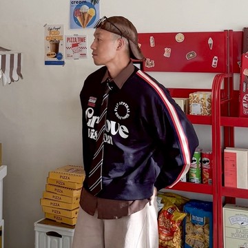 【AMERO】男裝 女裝 長袖圓領大學T 運動學院風