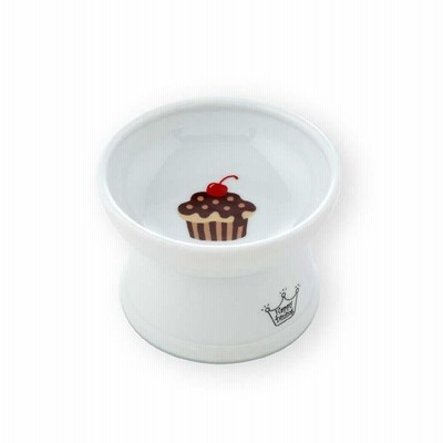 （まとめ）猫壱ハッピーダイニング 脚付フードボウル カップケーキ シリコン付き（ペット用品）〔×40セット〕