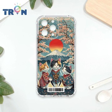 TRON IPHONE 15 PRO MAX 日系富士山櫻花貓咪系列 四角防摔載具殼 軟殼 手機殼