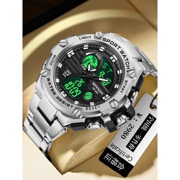 當兵用的手表男款初高中學生戶外運動防水帶鬧鐘多功能機械電子表