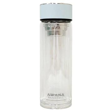 AWANA 耐熱玻璃花茶杯 GT-300  1個  藍蓋  300ml