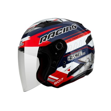 SOL SO-7 極速先鋒_藍/紅白銀 開放式安全帽