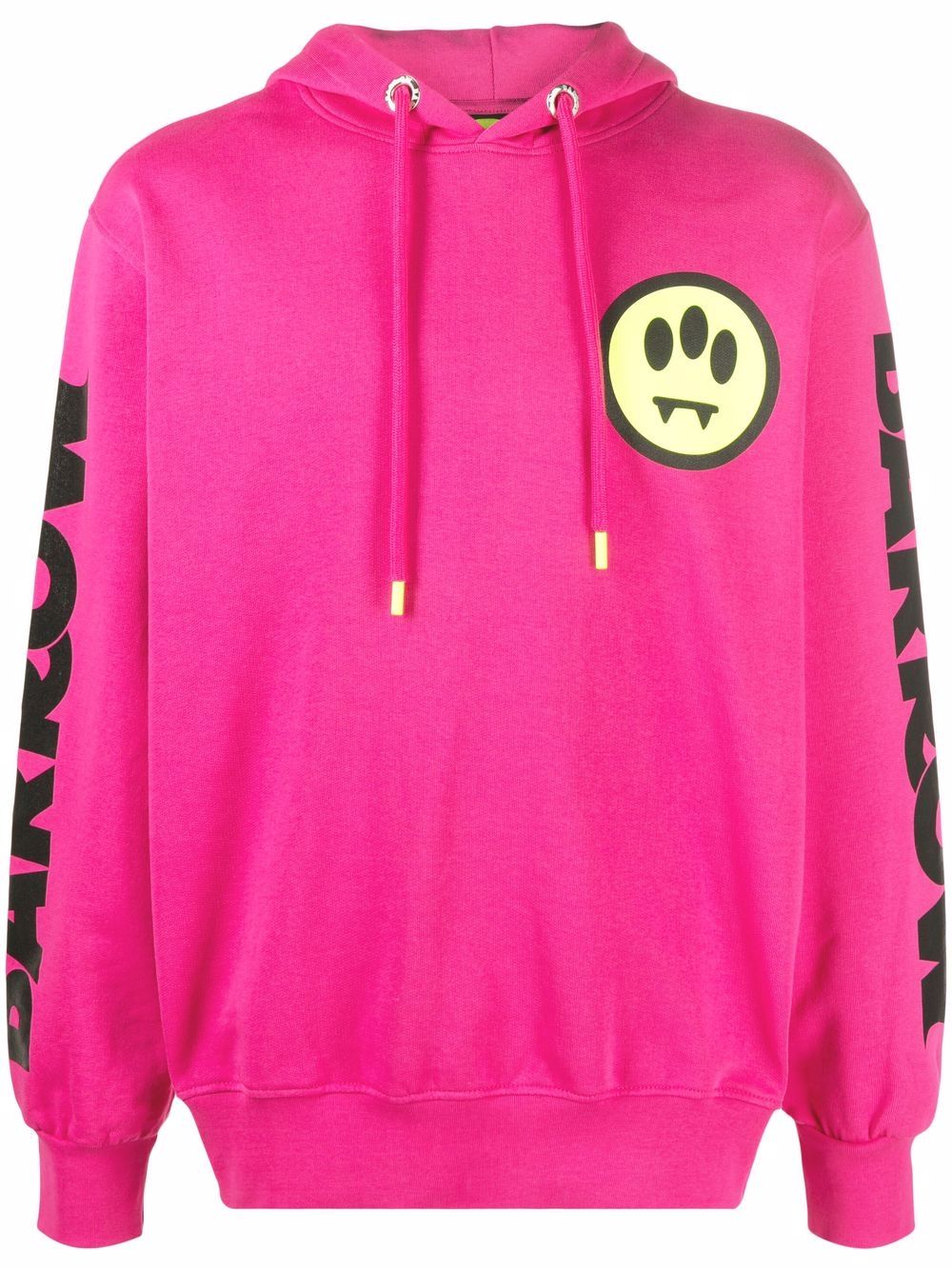 BARROW - Fangs Emoji zip-up hoodie - unisex - Cotton - M - Pink