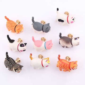 下殺優惠🎈櫃門把手可愛 輕奢黃銅可旋轉貓 拉手 日係卡通衣櫃門把手 可愛 抽屜 單孔明裝小 拉手 HEKX