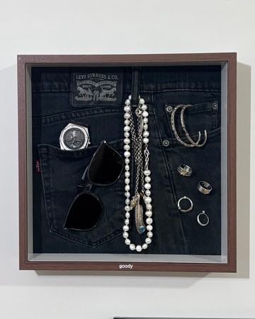 goody牛仔褲重製掛畫 飾物置物架 後褲袋款
