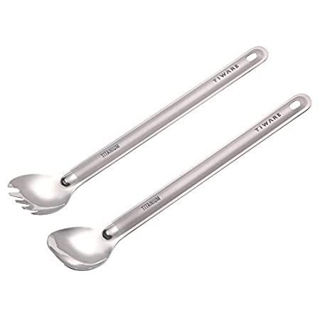 Lot of Titanium Long Handle Spoon  Spork (2 in Spoon  Fork) Outdoor U