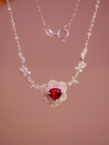 無燒鴿血紅寶石項鍊 1.01克拉