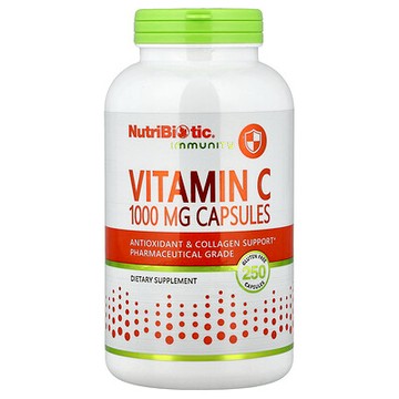 NutriBiotic, 機體抵抗，維生素 C，1000 毫克，250 粒膠囊