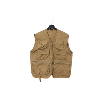 Back to Green- 經典釣魚背心 卡其 多口袋v-01 /vintage vest