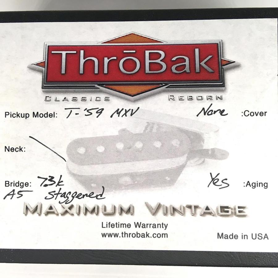 ThroBak T-59 MXV- ThroBak Tele Guitar Pickup   Bridge   Aged