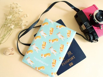 柯基犬 哥基 小狗 護照夾 護照套