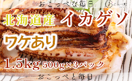 北海道産　イカゲソ1.5kg