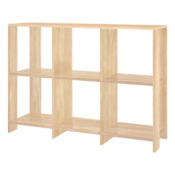 《HOPMA》開放式六格書櫃 台灣製造 橫式置物櫃 收納展示架-淺橡(漂流)木