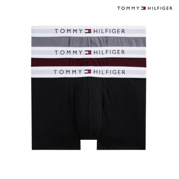 【Tommy Hilfiger】標誌腰帶棉質平口內褲 3 件套組_3色