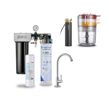 EVERPURE 櫥下型 PURVIVE Duo-EF3000大流量不鏽鋼龍頭兩道式生飲淨水器(前置樹脂)