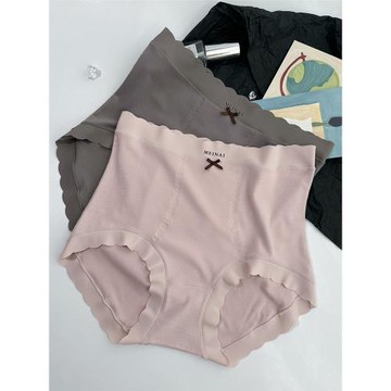 2529中高腰無痕內褲女秋冬暖芯紗磨毛親膚桑蠶絲襠包臀