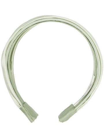 Jennifer Behr - draped-satin wide headband - women - Fabric - One Size - Green