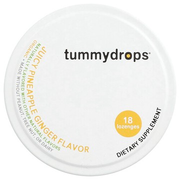 Tummydrops, 有機滴劑，多汁菠蘿姜味，18 粒