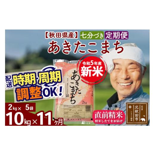 ふるさと納税 秋田県 北秋田市 《定期便11ヶ月》＜新米＞秋田県産 あきたこまち 10kg(2kg小分け袋) 令和5年産 配送時期選べる 隔月お届けOK お米 …