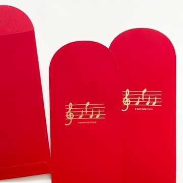 郭公館工作室 ▏Fa發發手工燙金絲綢感紅包袋3入