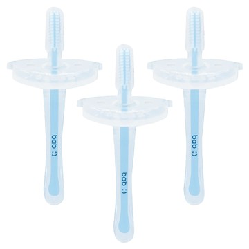 bab 培寶 幼兒矽膠安全乳牙刷  藍色  1入  3支